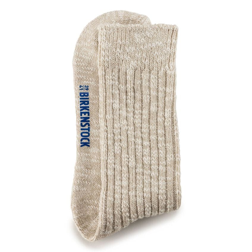 MENS BEIGE/WHITE COTTON SLUB SOCKS