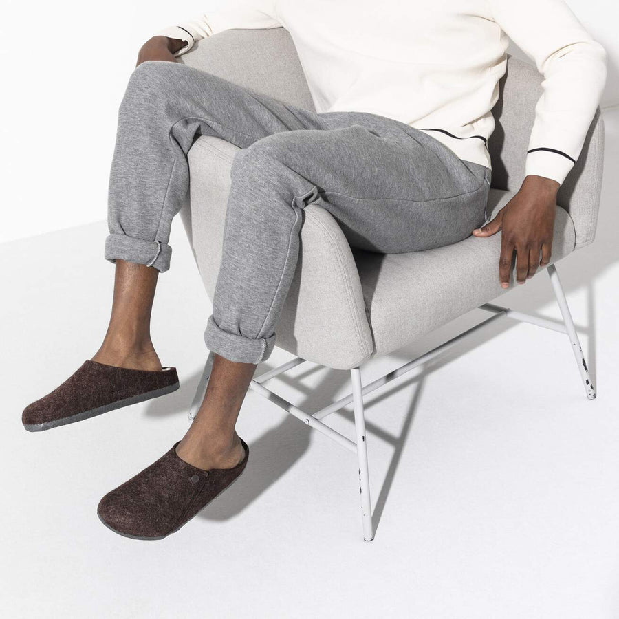 ZERMATT MOCHA WOOL SHEARLING SLIPPERS
