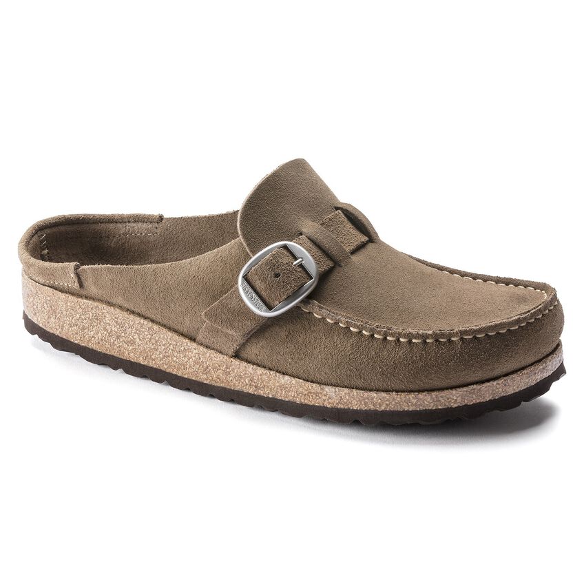 BUCKLEY GREY TAUPE SUEDE LEATHER CLOG