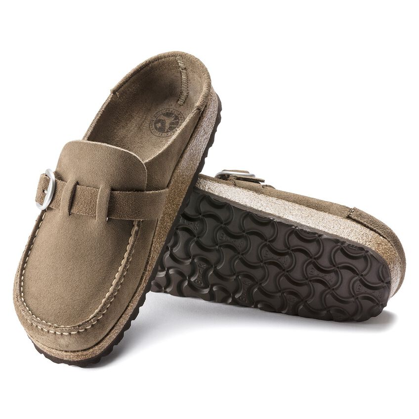 BUCKLEY GREY TAUPE SUEDE LEATHER CLOG