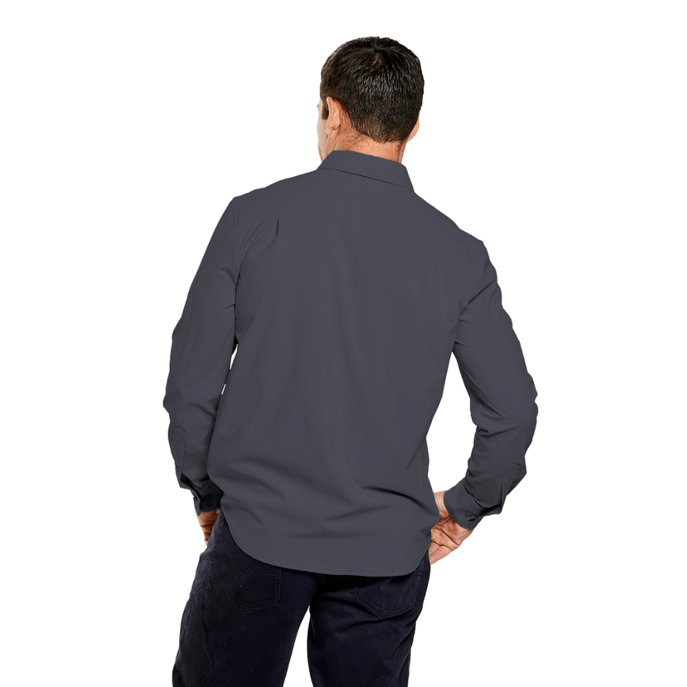 MEN'S IRON GREY WITH BLUE CUFF INFLUENCER SHIRT
