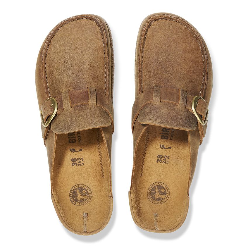 BUCKLEY COGNAC OIL LEATHER CLOG