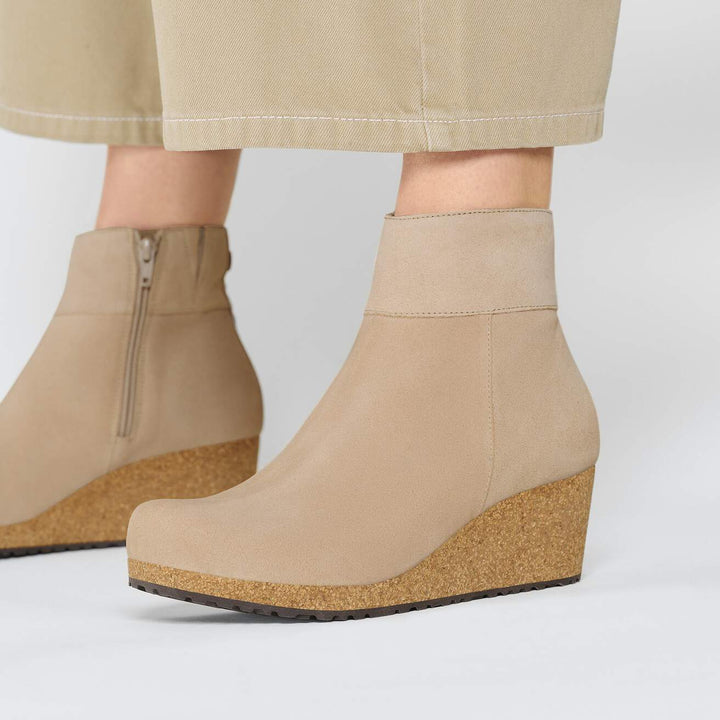 EBBA WARM SAND SUEDE ANKLE BOOT