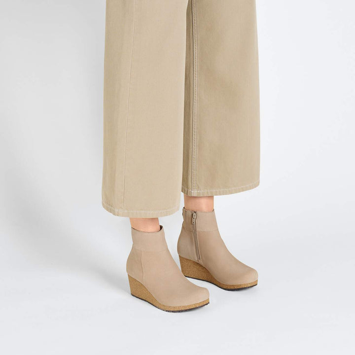 EBBA WARM SAND SUEDE ANKLE BOOT