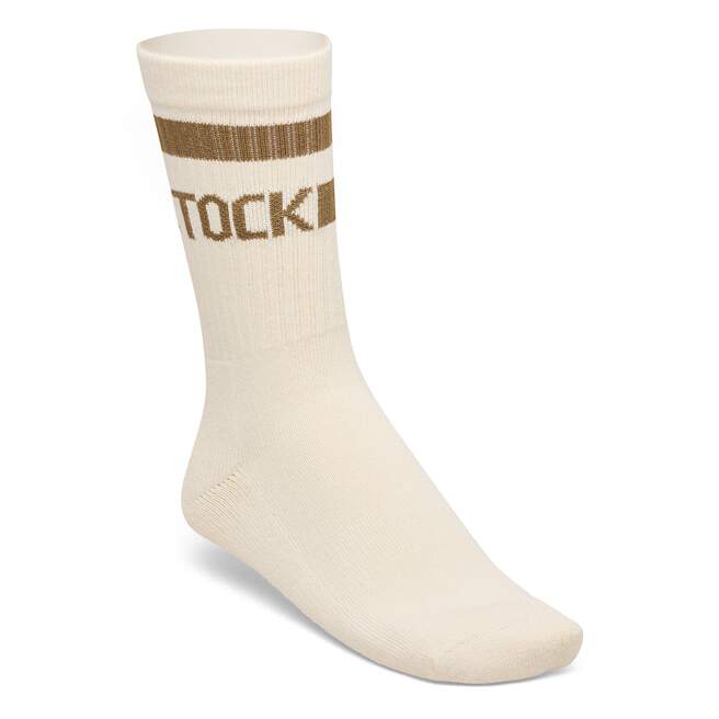 BIRKENSTOCK EGGSHELL STRIPE COTTON CREW SOCKS