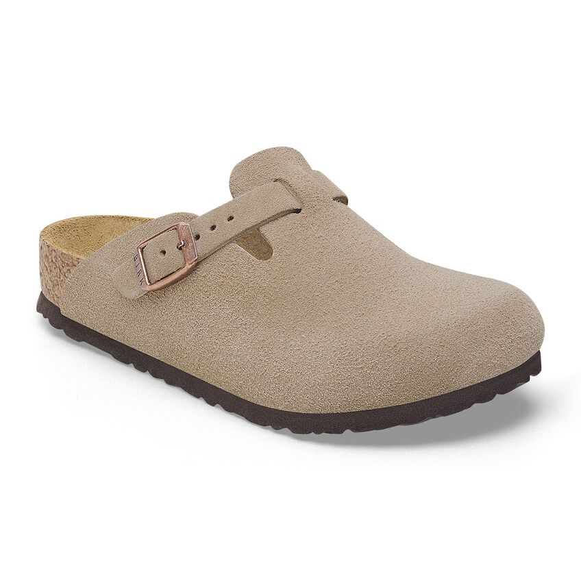 KIDS TAUPE BOSTON SUEDE LEATHER  CLOG
