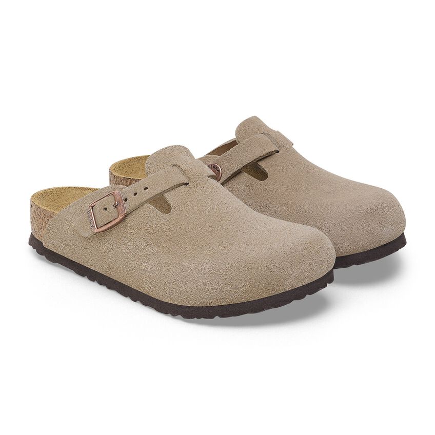 KIDS TAUPE BOSTON SUEDE LEATHER  CLOG