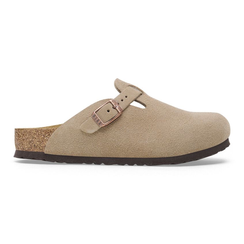 KIDS TAUPE BOSTON SUEDE LEATHER  CLOG