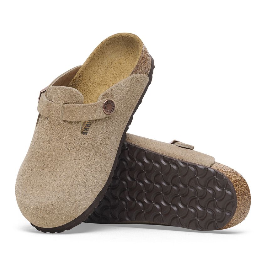 KIDS TAUPE BOSTON SUEDE LEATHER  CLOG
