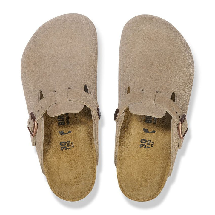 KIDS TAUPE BOSTON SUEDE LEATHER  CLOG