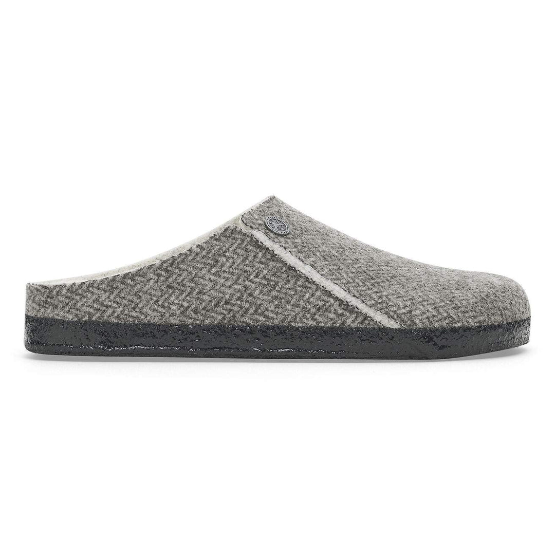 HERRINGBONE GREY ZERMATT WOOL SHEARLING SLIPPERS