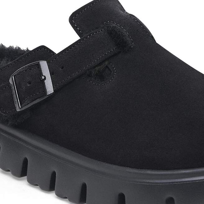 BLACK BOSTON CHUNKY SHEARLING SUEDE