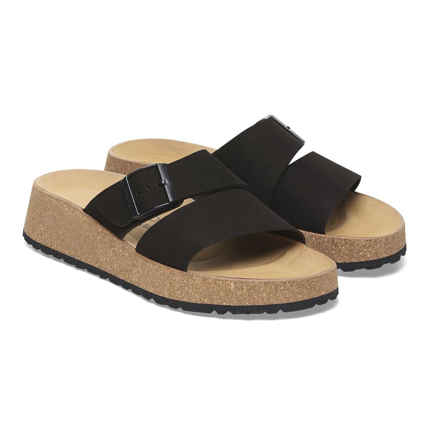 ALMINA BLACK NUBUCK LEATHER SANDAL