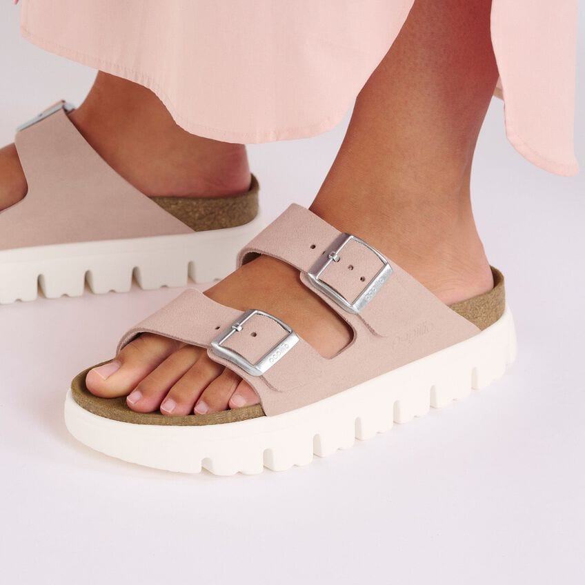 LIGHT ROSE CHUNKY ARIZONA SUEDE LEATHER SANDALS