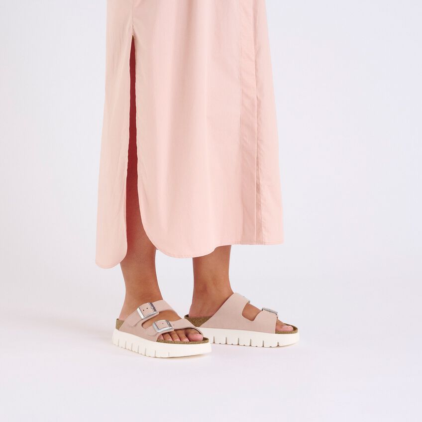 LIGHT ROSE CHUNKY ARIZONA SUEDE LEATHER SANDALS