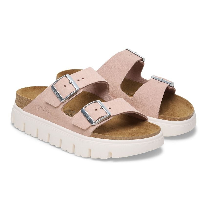 LIGHT ROSE CHUNKY ARIZONA SUEDE LEATHER SANDALS
