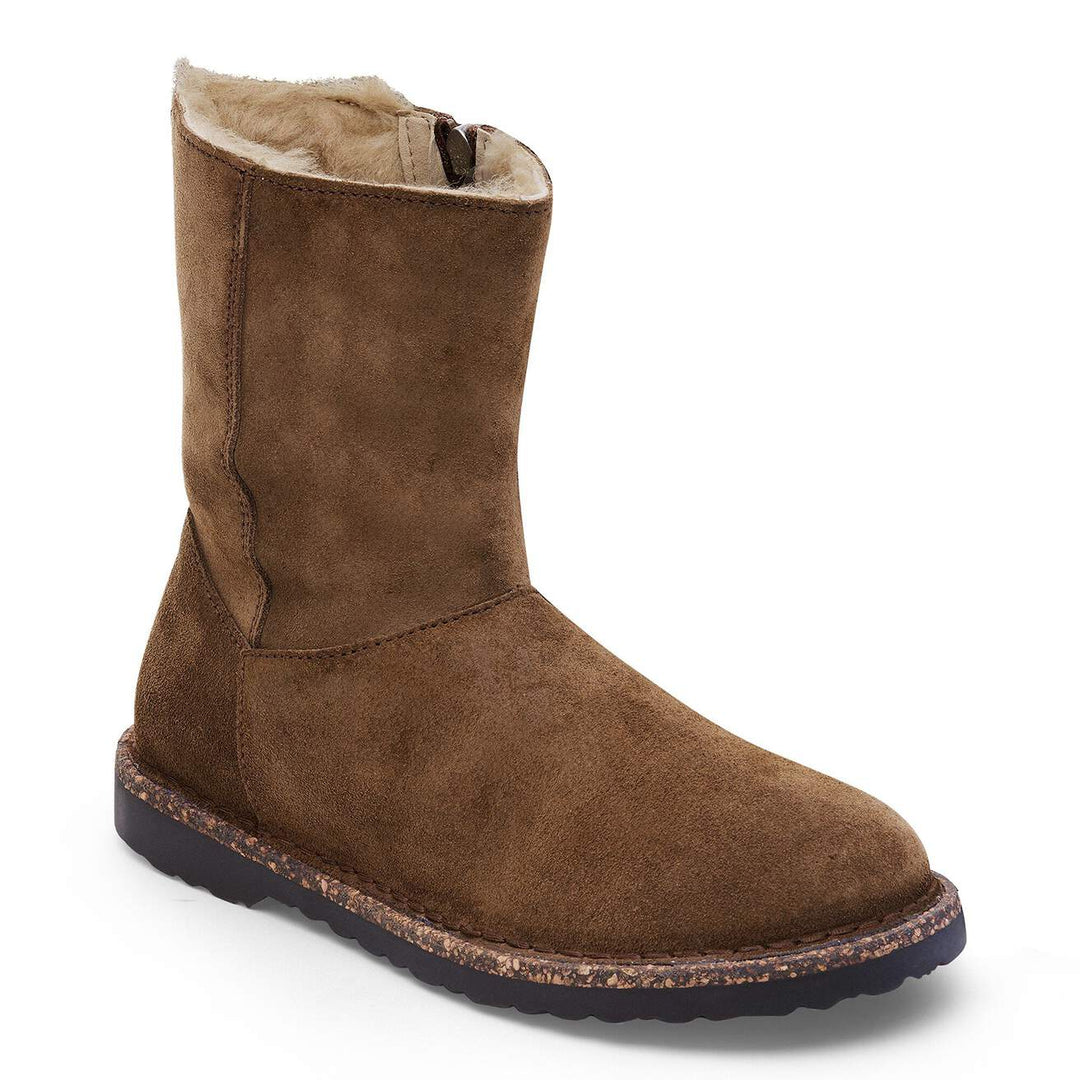 UPPSALA SHEARLING SUEDE DARK TEA BOOTS