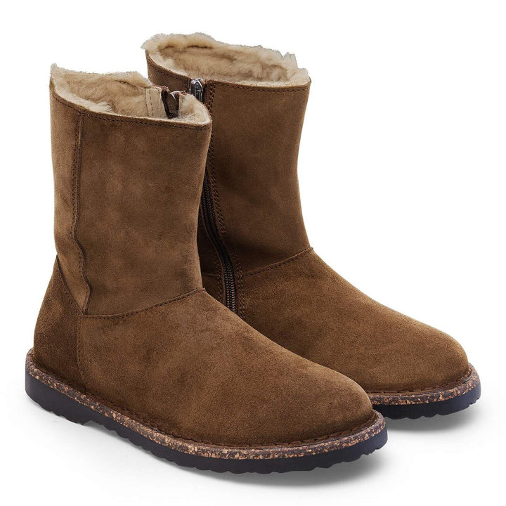UPPSALA SHEARLING SUEDE DARK TEA BOOTS