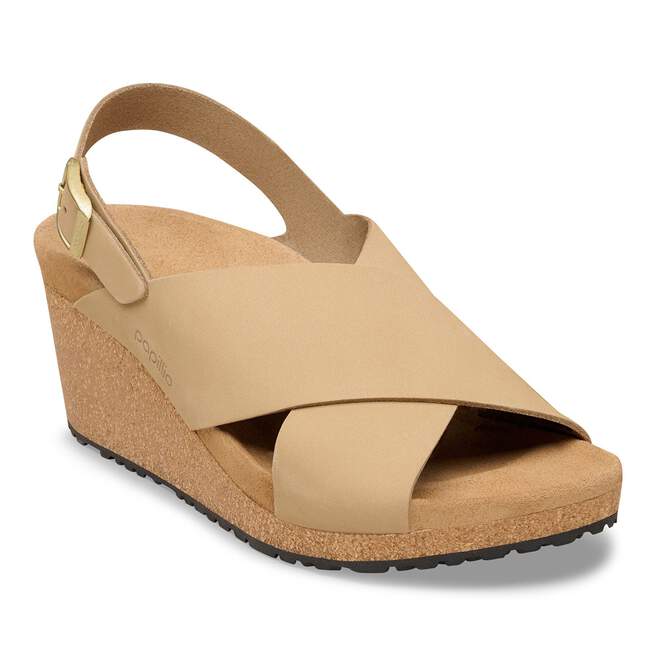 SAMIRA SANDCASTLE NUBUCK LEATHER WEDGE SANDALS