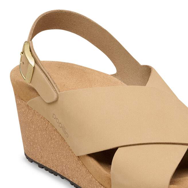 SAMIRA SANDCASTLE NUBUCK LEATHER WEDGE SANDALS