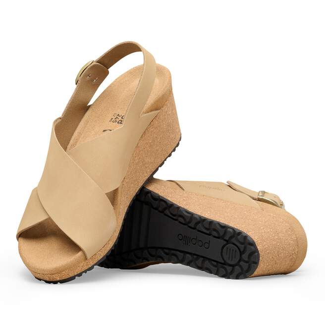 SAMIRA SANDCASTLE NUBUCK LEATHER WEDGE SANDALS