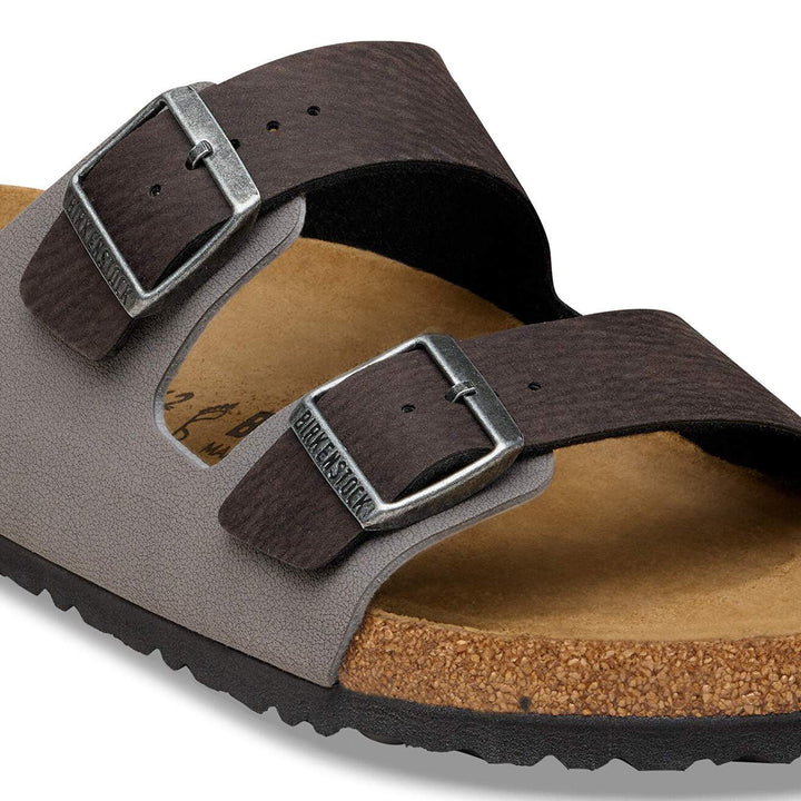 ARIZONA BLACK/DARK GREY MIXED MATERIAL SANDALS