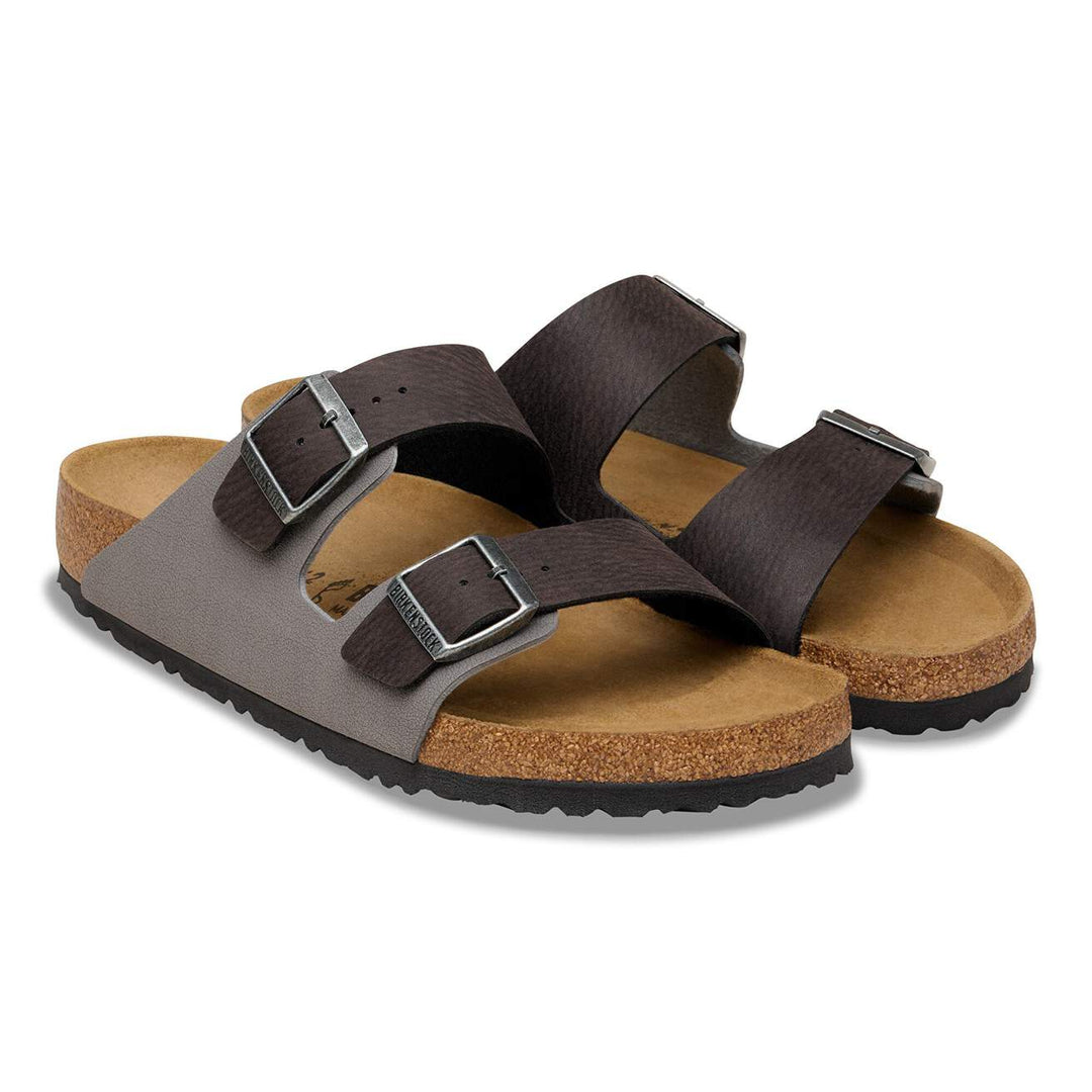 ARIZONA BLACK/DARK GREY MIXED MATERIAL SANDALS