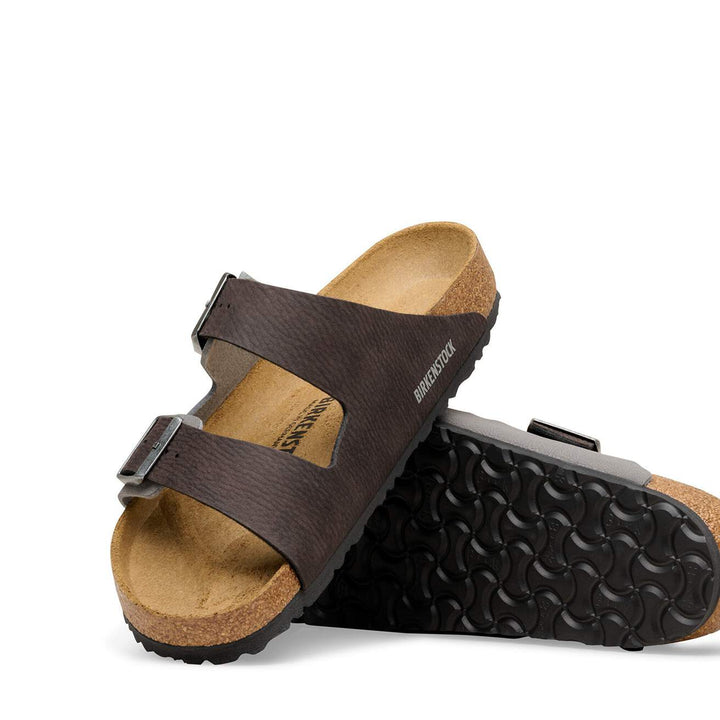 ARIZONA BLACK/DARK GREY MIXED MATERIAL SANDALS