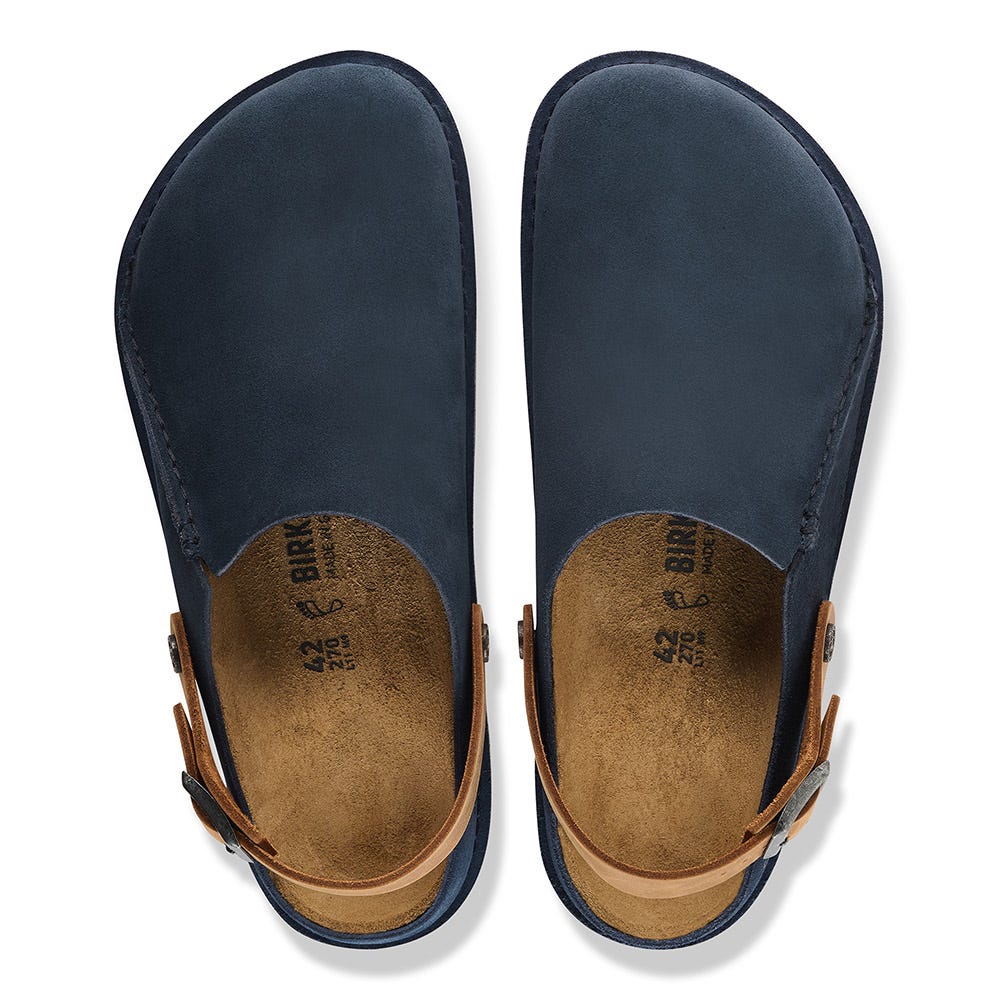 LUTRY PREMIUM SUEDE NAVY COGNAC CLOG
