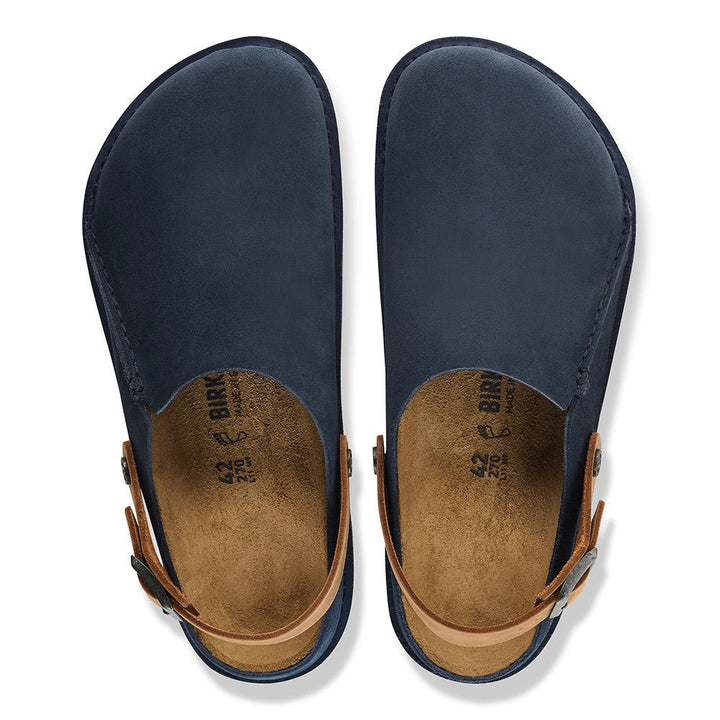 LUTRY PREMIUM SUEDE NAVY COGNAC CLOG