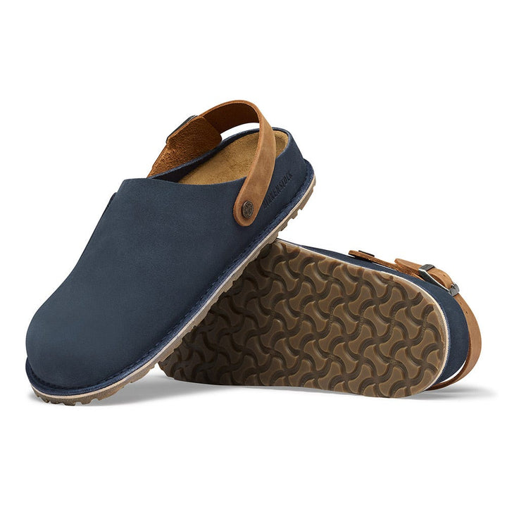 LUTRY PREMIUM SUEDE NAVY COGNAC CLOG