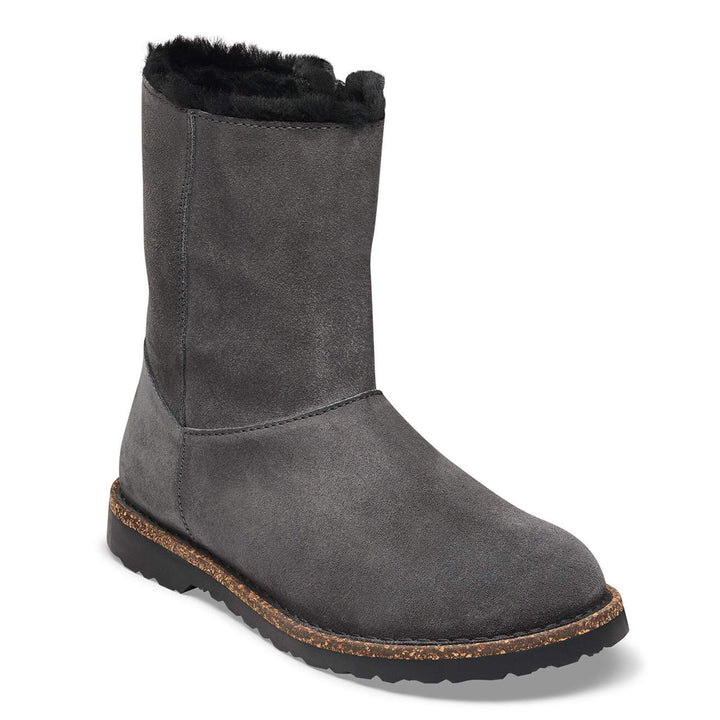 UPPSALA CHARCOAL ZIP SHEARLING BOOTS