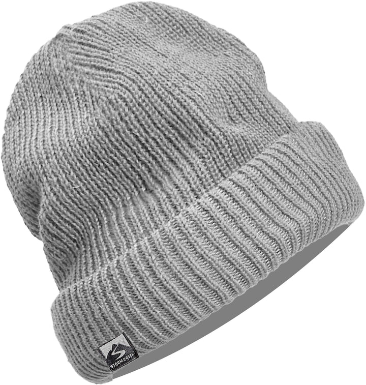 SILVER GREY BONFIRE KNIT BEANIE