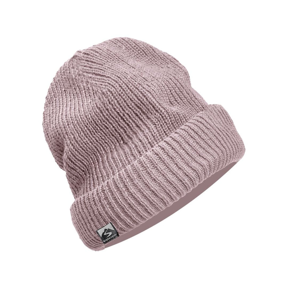 MAUVE PINK BONFIRE KNIT BEANIE
