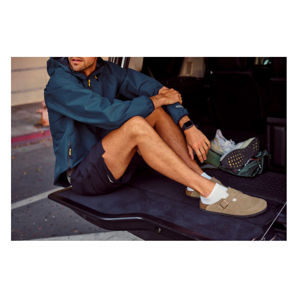 BOSTON TAUPE SUEDE SOFT FOOTBED CLOG