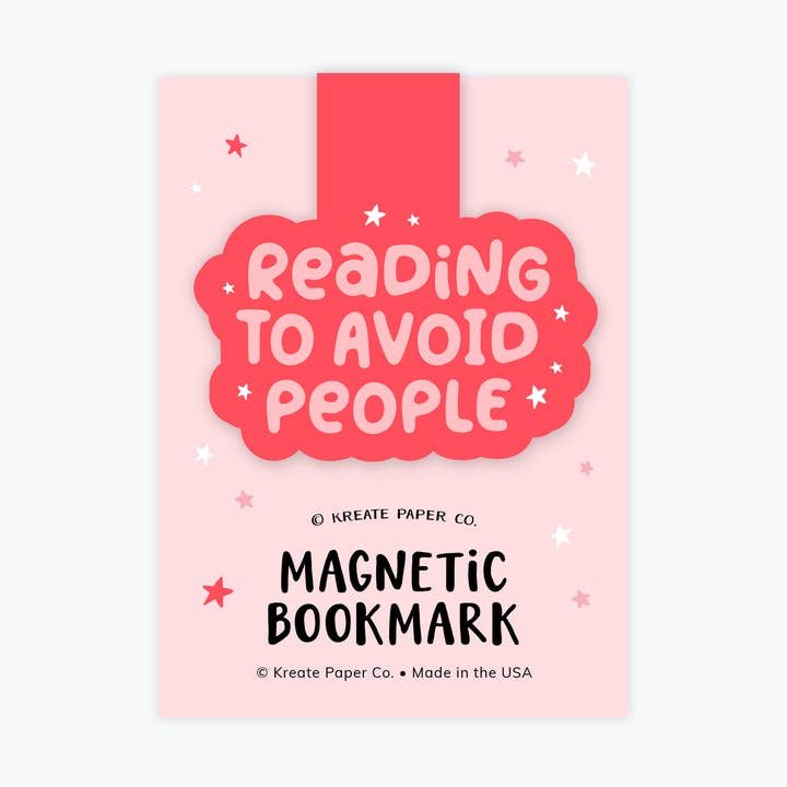 READING TO AVOID PEOPLE BOOK MAGNET
