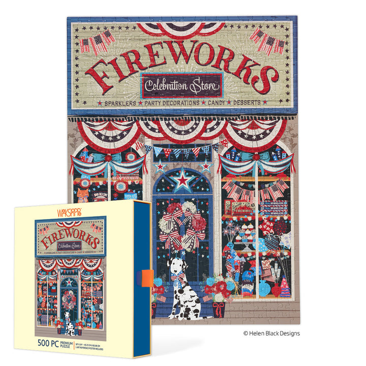 FLAGS & FIREWORKS 500 PIECE PUZZLE