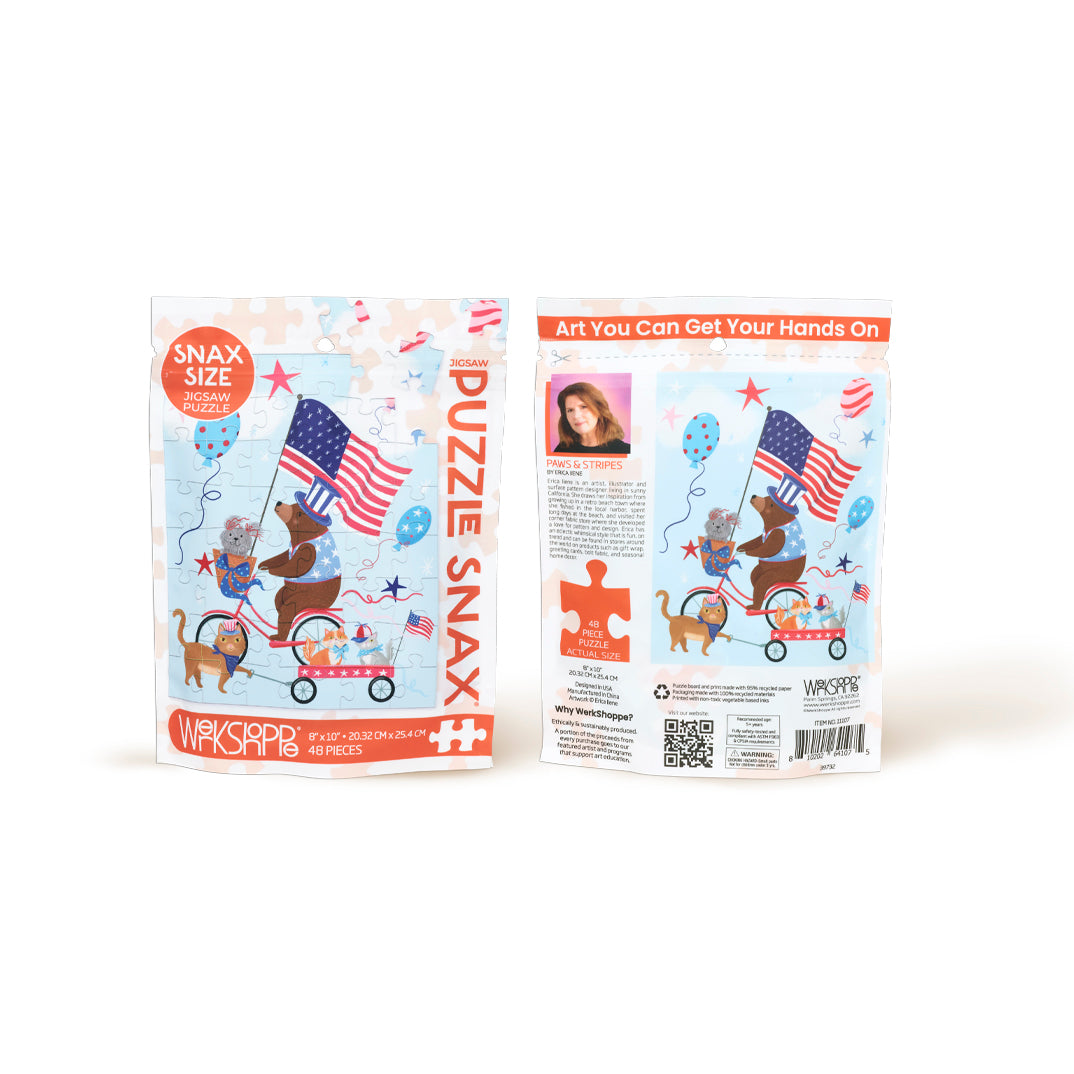 PAWS & STRIPES 48 PIECE PUZZLE SNAX