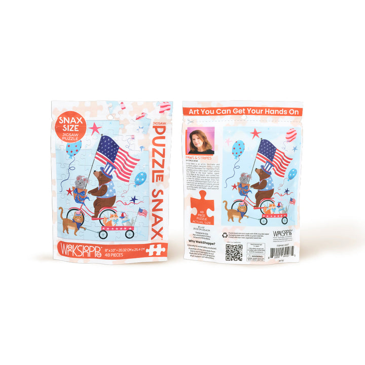 PAWS & STRIPES 48 PIECE PUZZLE SNAX