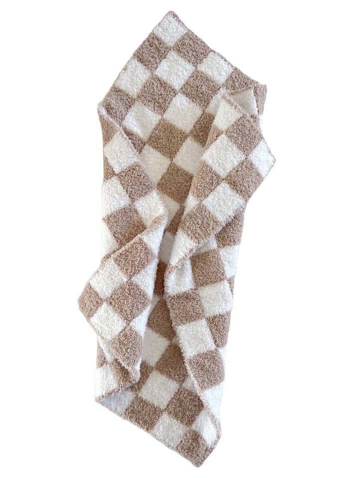 LATTE BABY BLISS MINI CHECKERBOARD BLANKET