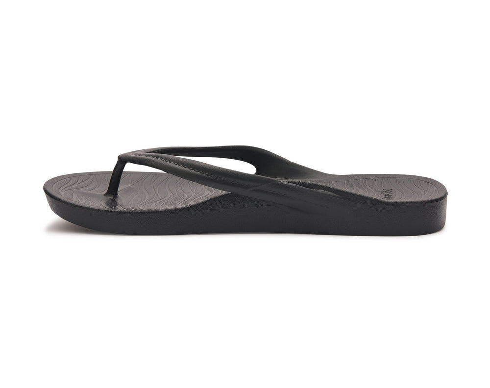 BLACK PALMER ARCH SUPPORT FLIP FLOPS
