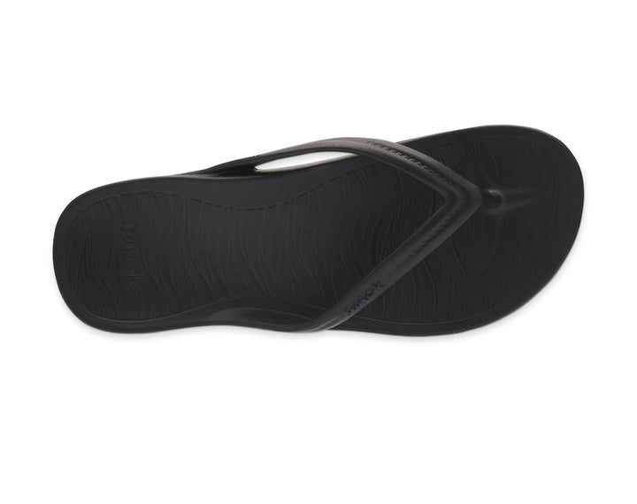 BLACK PALMER ARCH SUPPORT FLIP FLOPS
