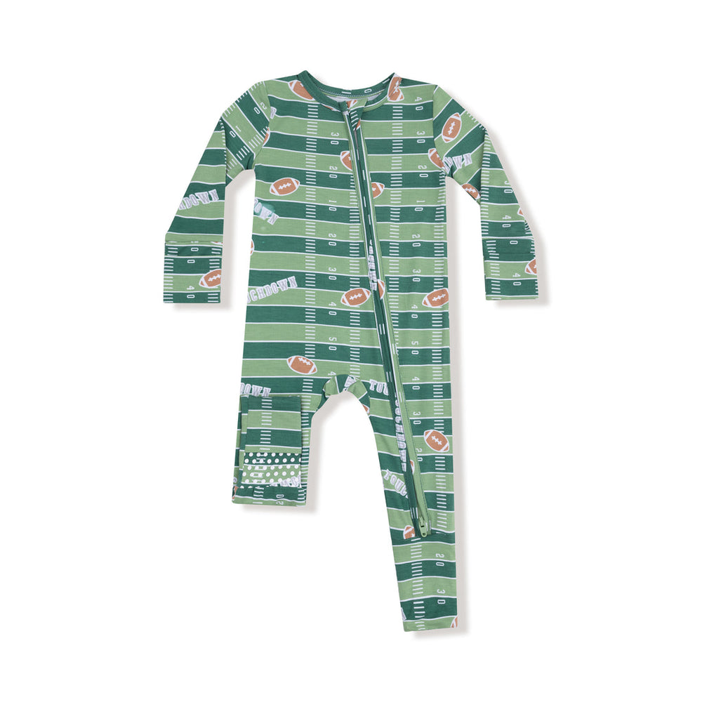 FOOTBALL FIELD GLOW IN THE DARK 2 WAY ZIPPER ROMPER
