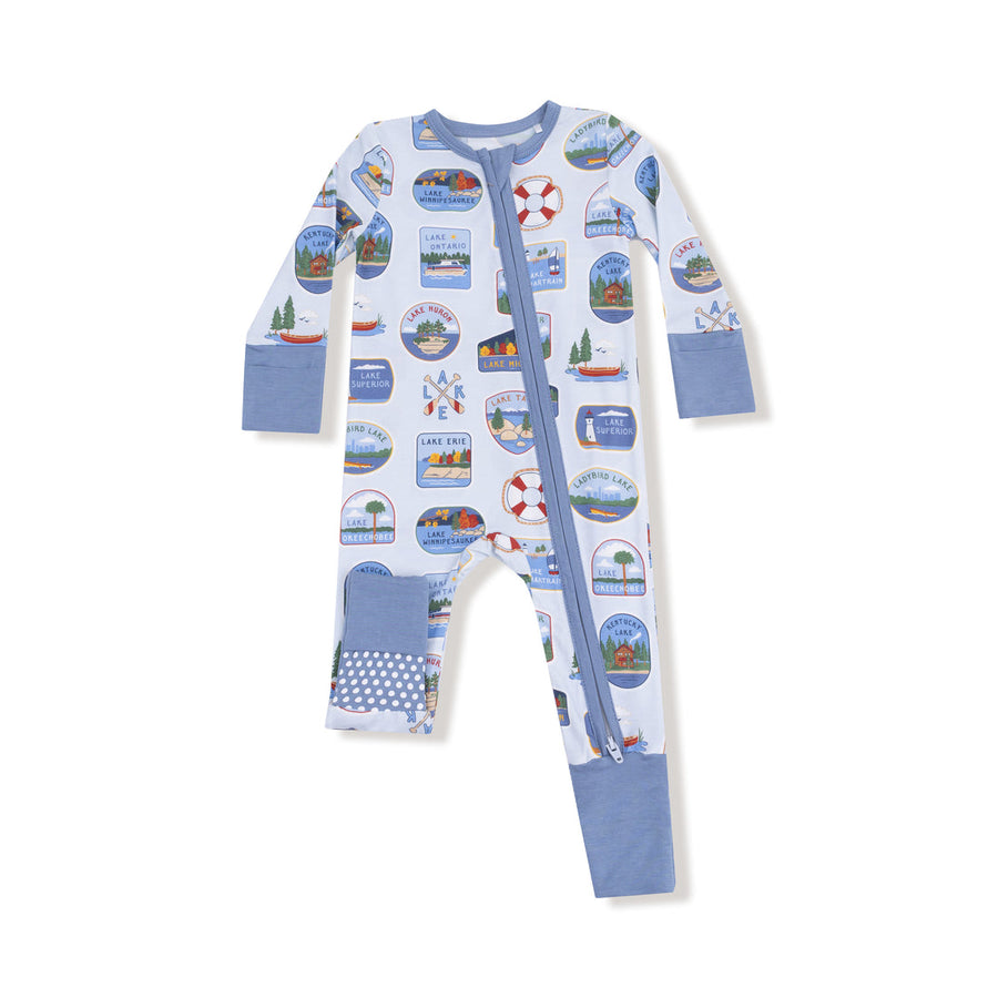 LAKE STICKERS 2 WAY ZIPPER ROMPER
