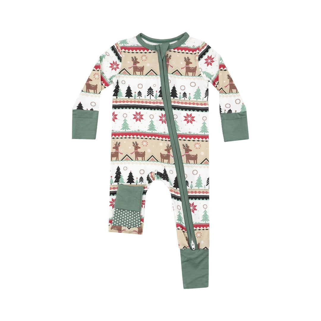 REINDEER FAIRISLE 2 WAY ZIPPER ROMPER