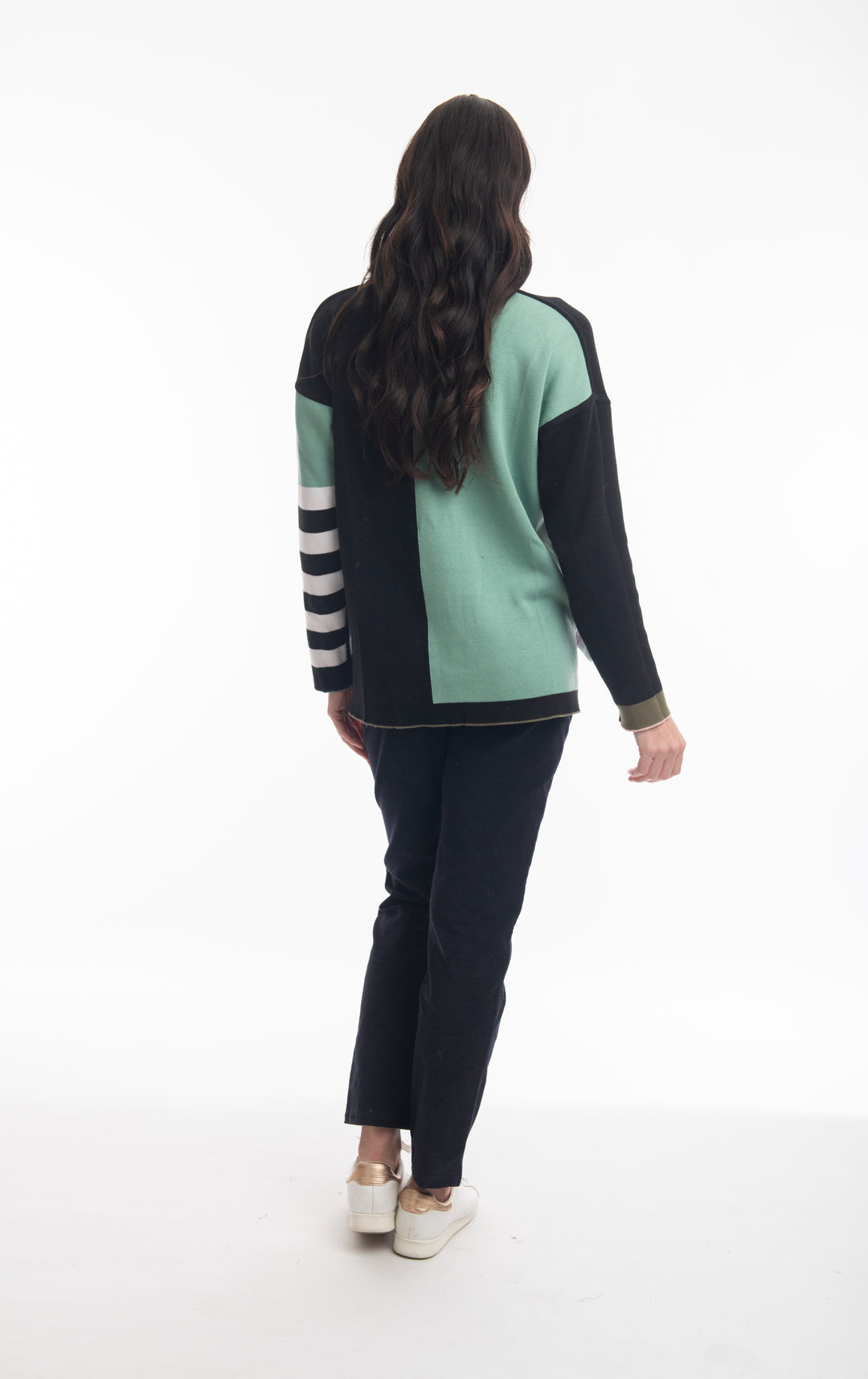 MATILDA OATMEAL & DENIM STRIPE REVERSIBLE SWEATER