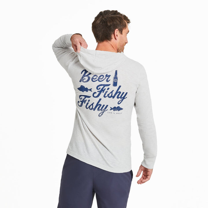 MEN'S BEER FISHY FISHY TEXTURED SLUB HOODIE