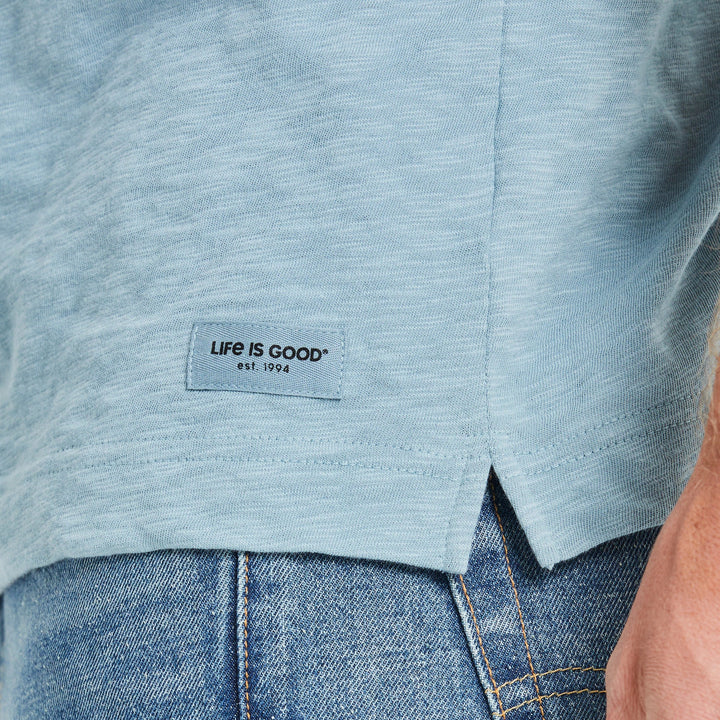 MEN'S SMOKY BLUE SLUB SLIM FIT POCKET TEE