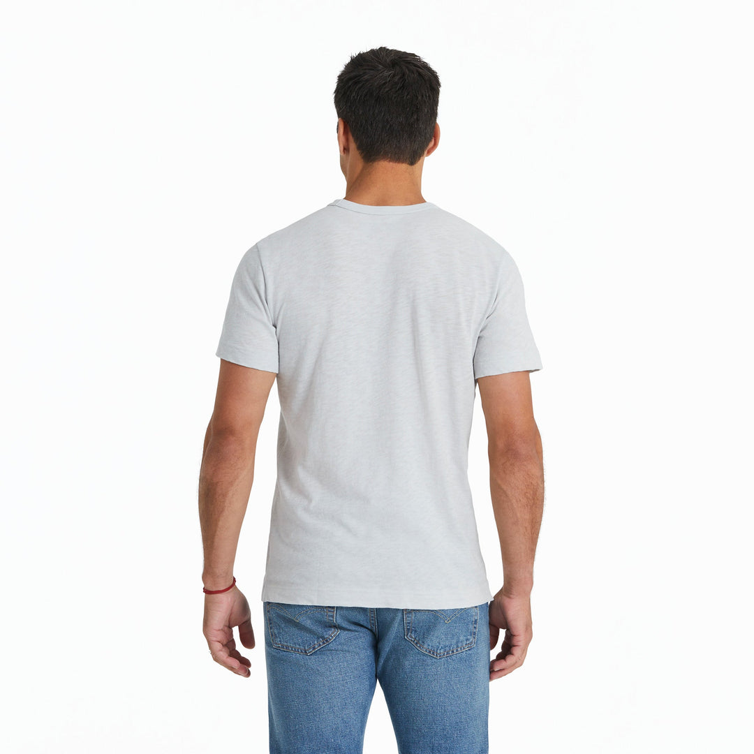 MEN'S FOG GRAY SLUB SLIM FIT POCKET TEE