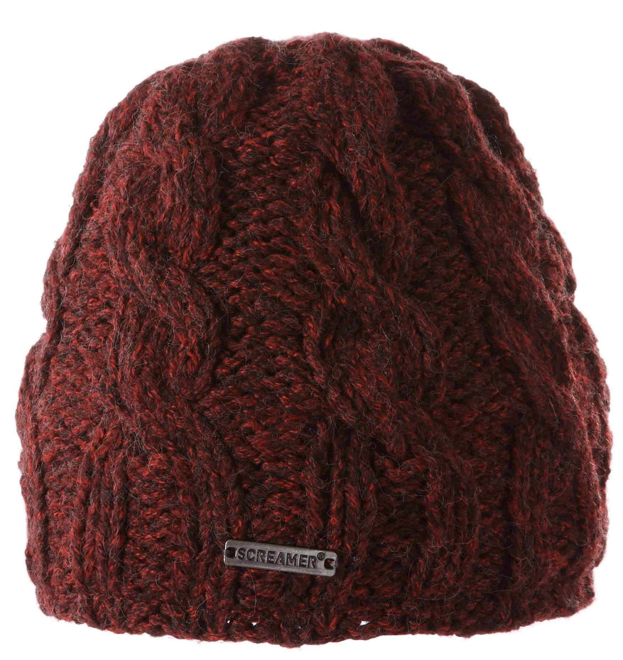 RILEY RED CABLE BEANIE HAT
